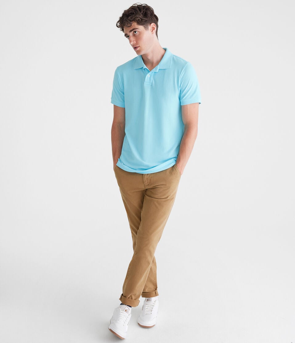 Aéropostale Eco Uniform Piqué Polo Skylark Blue