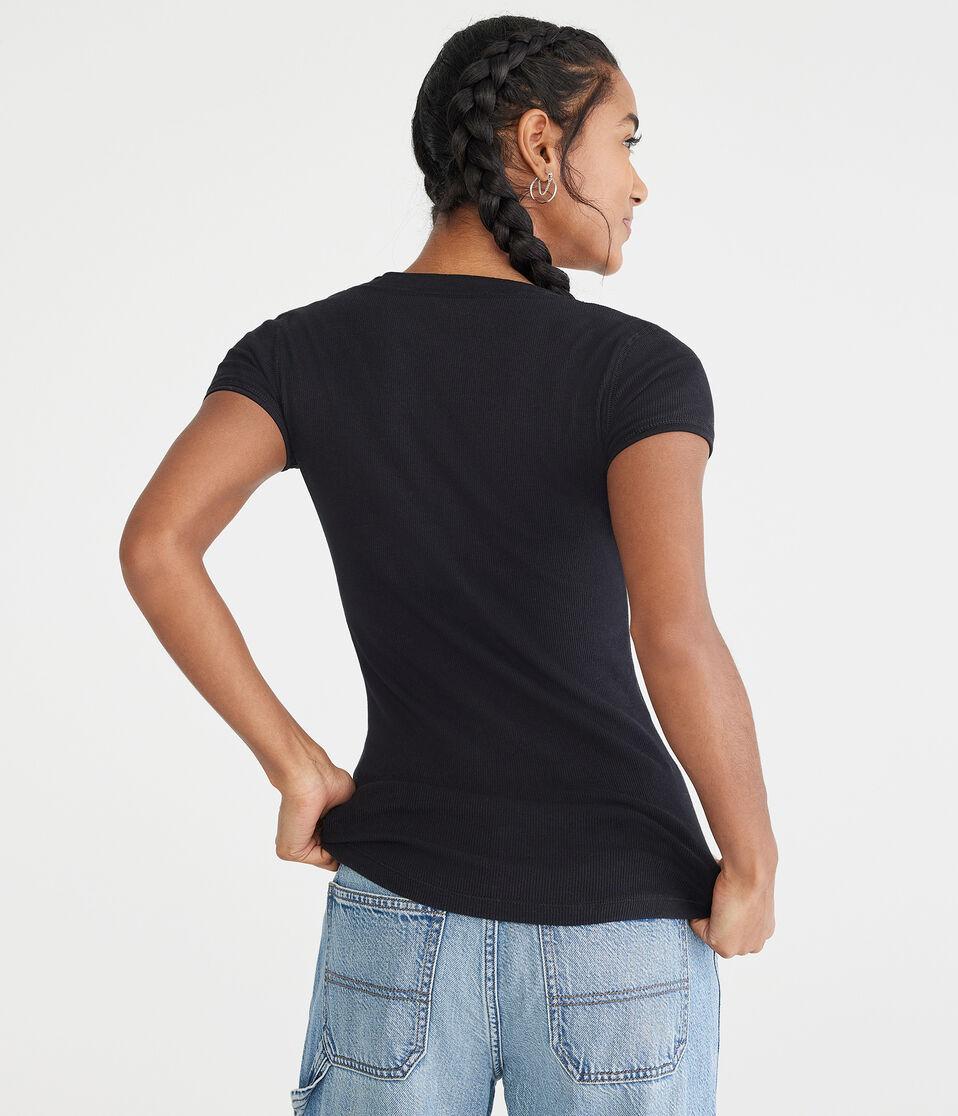 Aéropostale Aeropostale Eighty Seven Graphic Henley Black