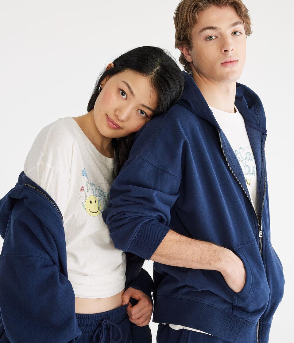 Aéropostale Essentials Full-Zip Hoodie Navy