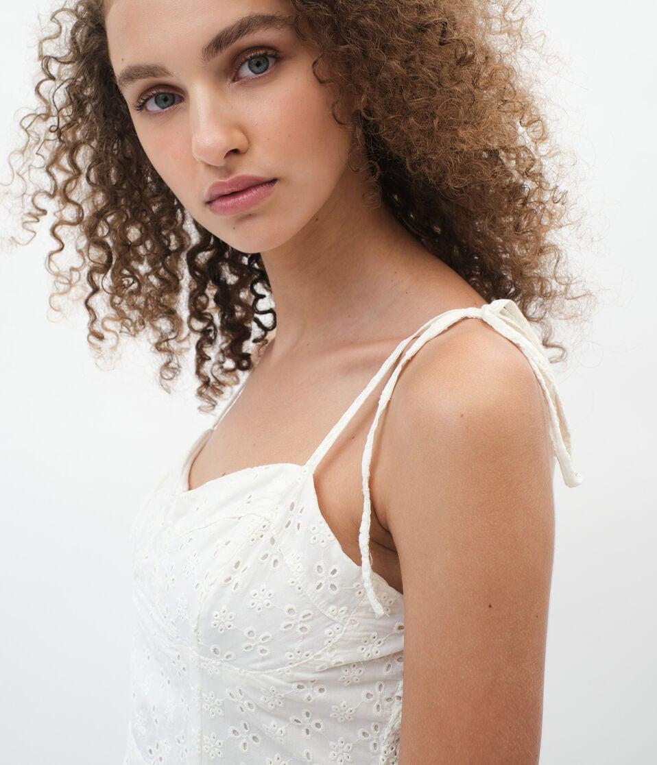 Aéropostale Eyelet Bustier Babydoll Dress Cream