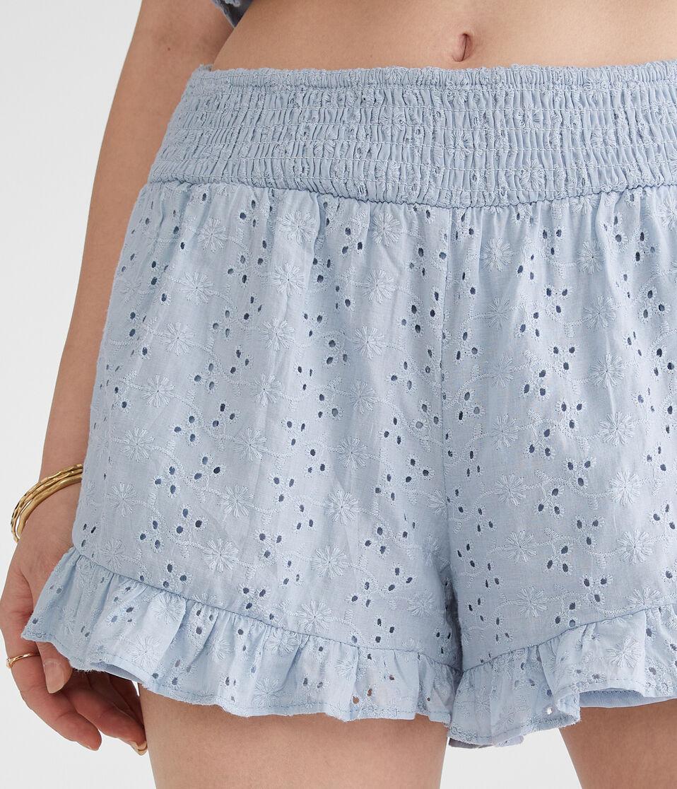 Aéropostale Eyelet Ruffle Boxer Shorts Moonshade