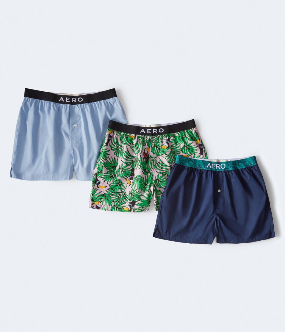 aéropostale Fashion 4" Woven Boxer 3-Pack multi