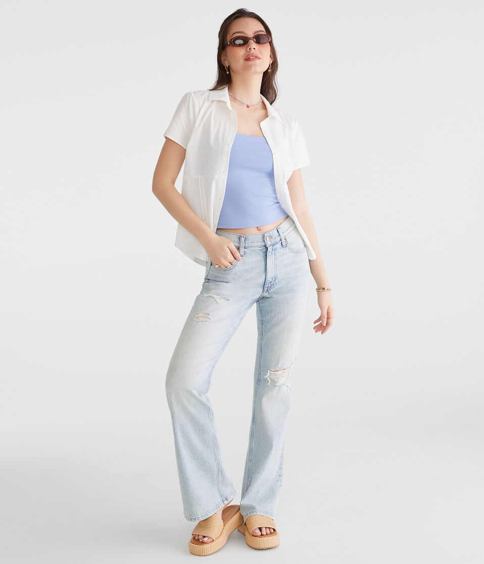 Aéropostale Flare High-Rise Jean Light Wash