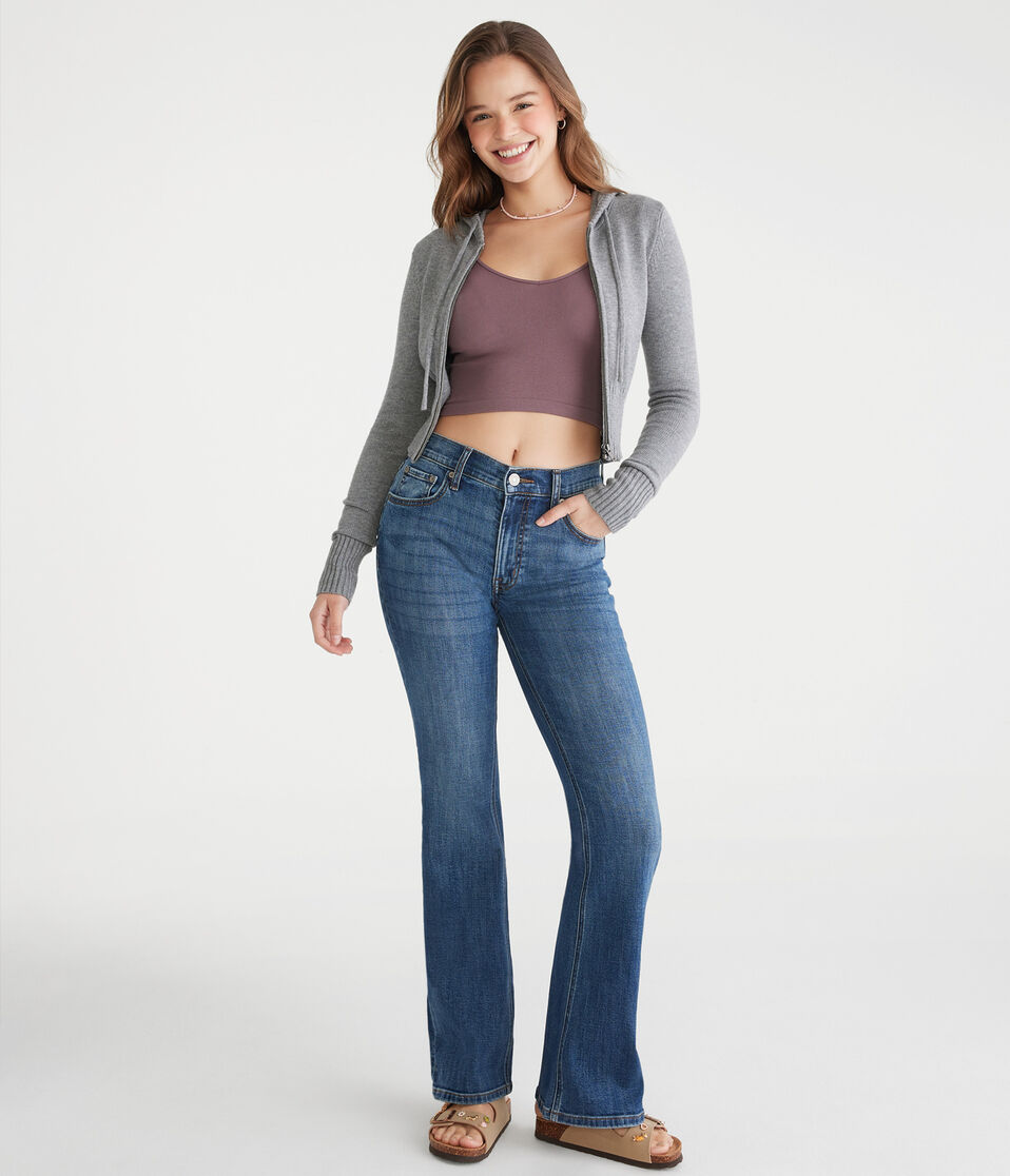 Aéropostale Flare High-Rise Jean Medium Wash
