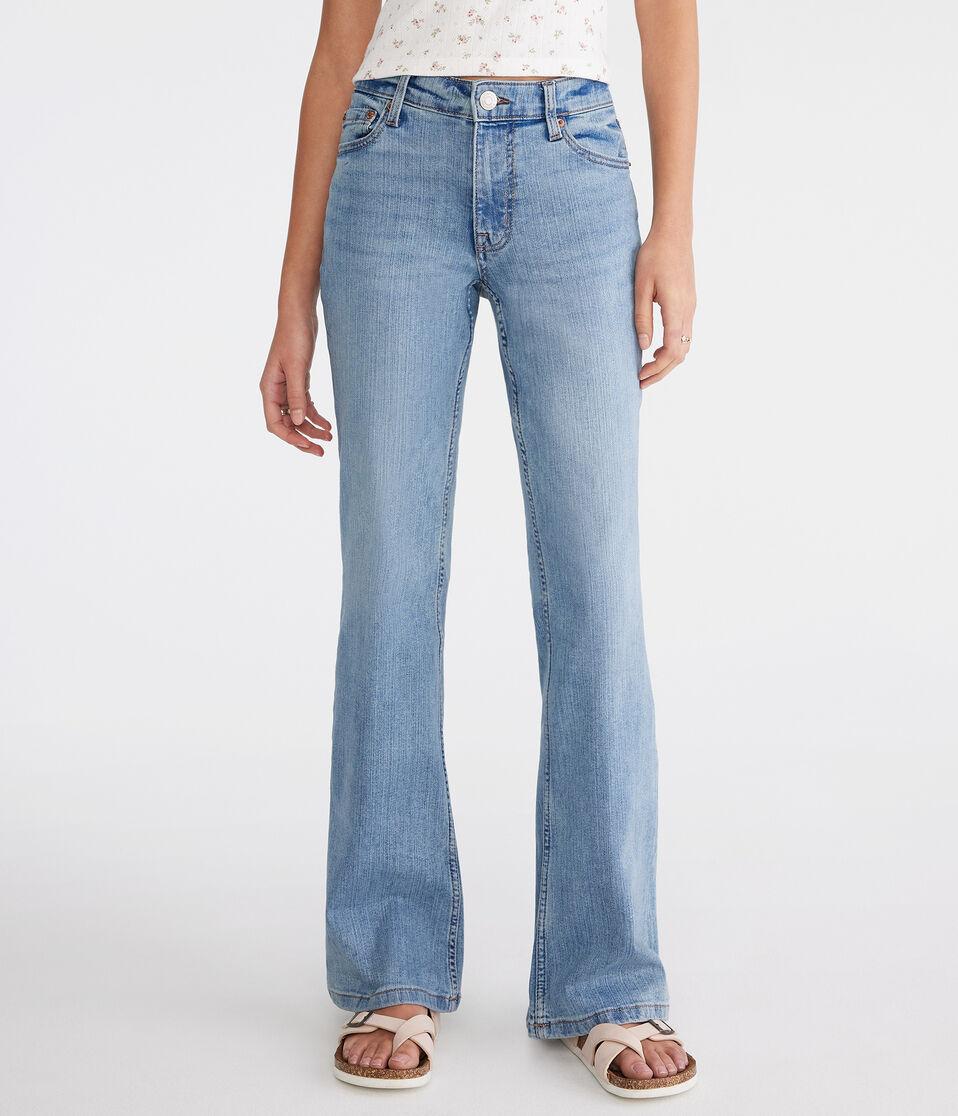 aéropostale Flare Mid-Rise Jean medium wash