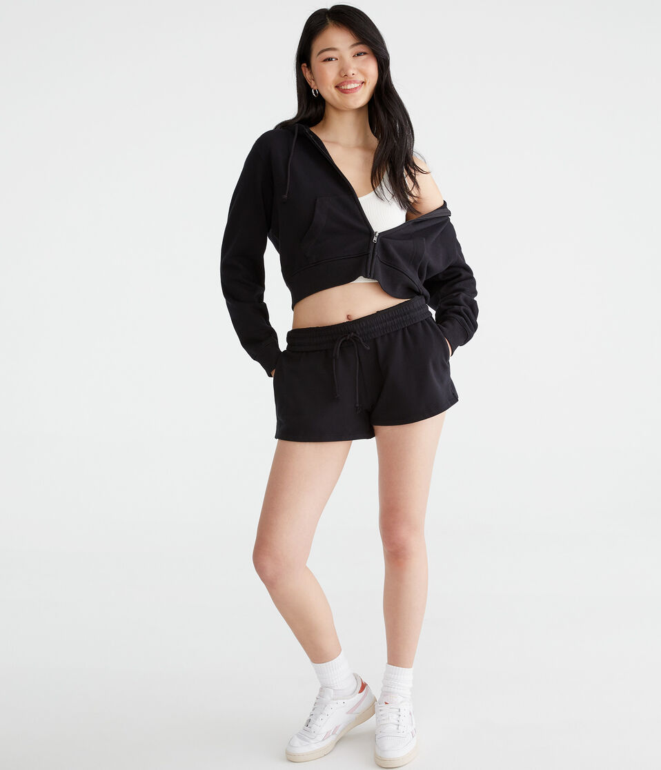 Aéropostale Fleece Slouchy Shorts Black Fox