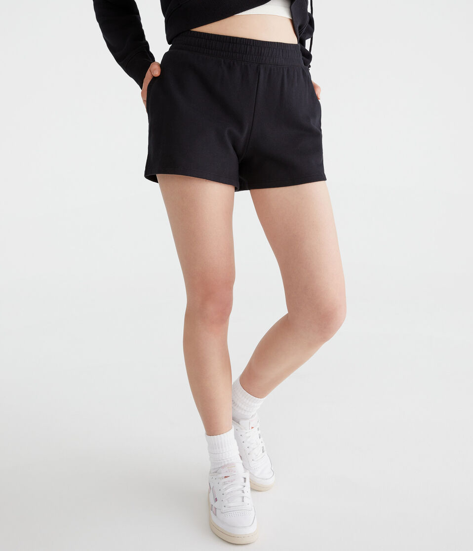 Aéropostale Fleece Slouchy Shorts Black Fox