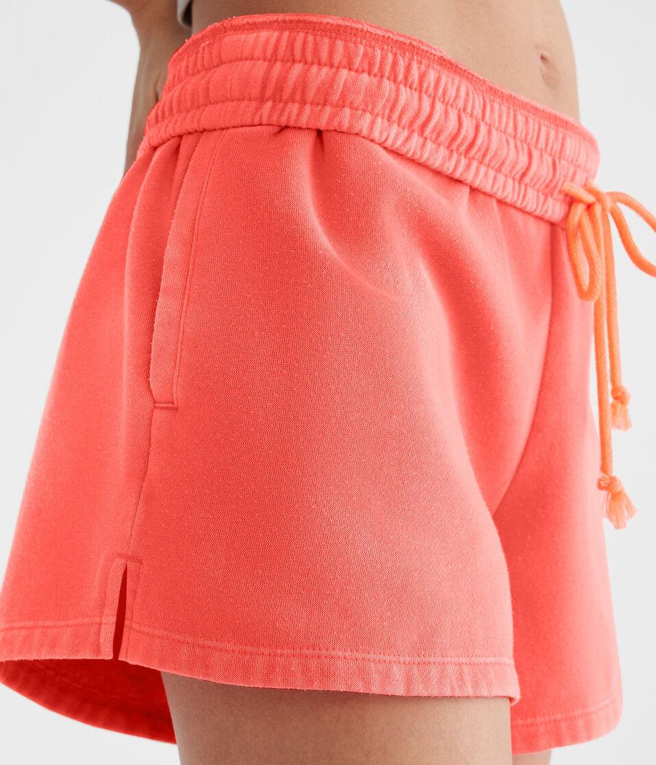 Aéropostale Fleece Slouchy Shorts Coral Flame Neon