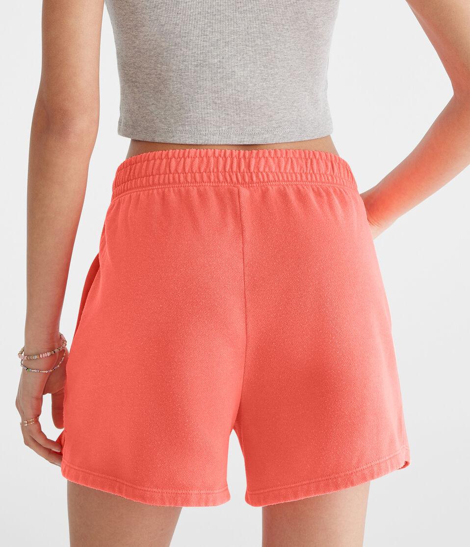 Aéropostale Fleece Slouchy Shorts Coral Flame Neon