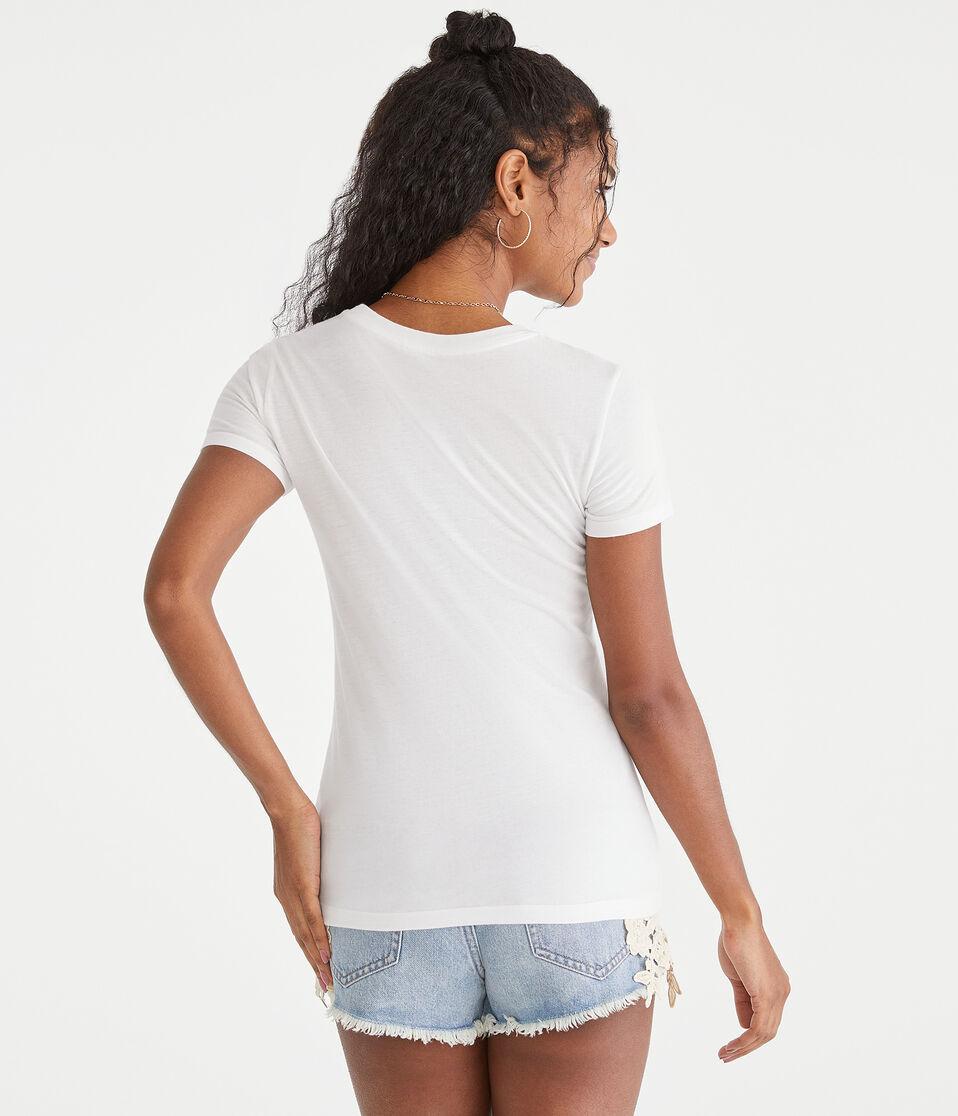 Aéropostale Floral Box Foil Graphic Tee Bleach