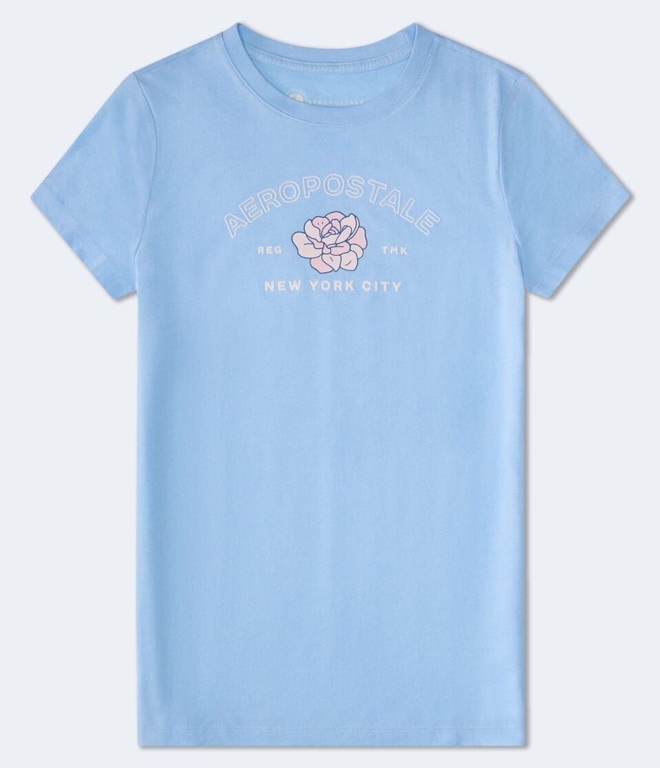 aéropostale Aeropostale Floral Flocked Graphic Tee atlantic deep