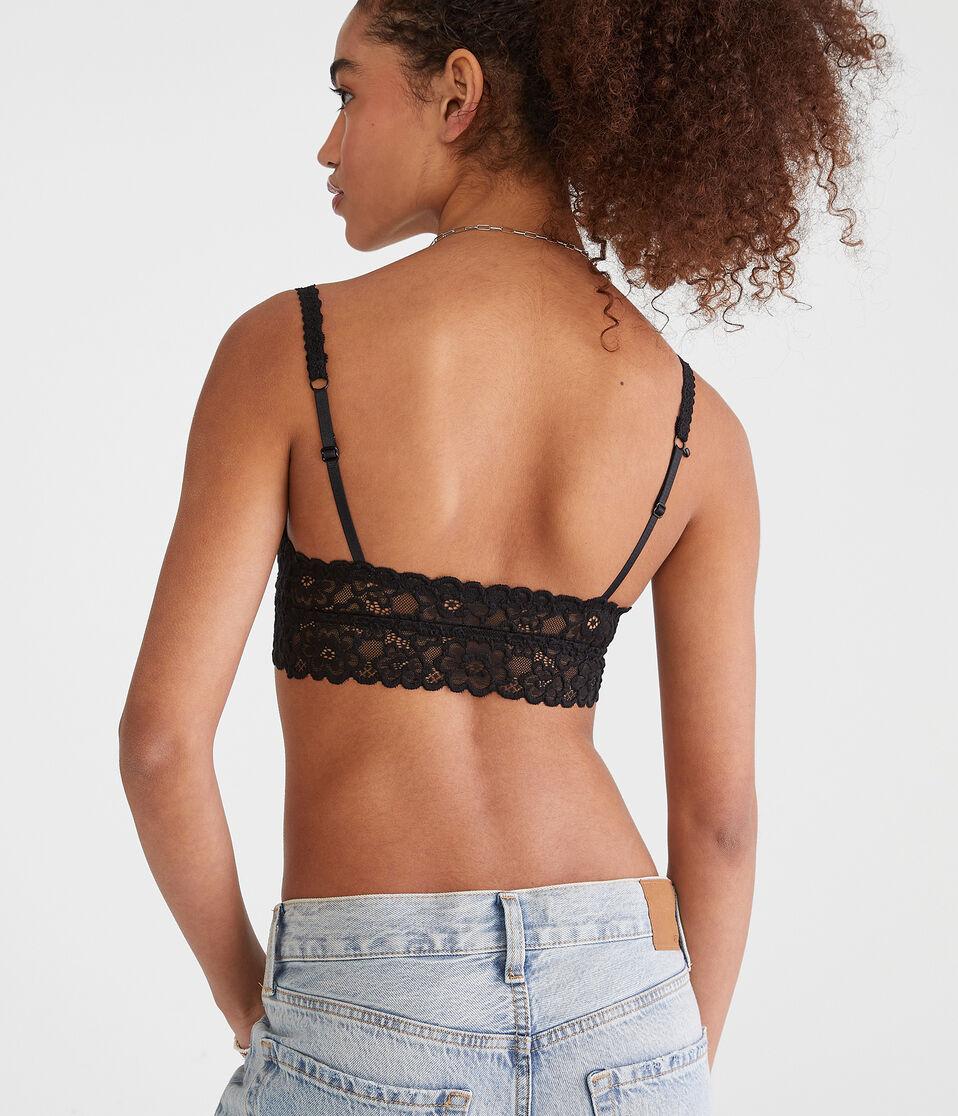 Aéropostale Floral Lace Bralette Black Fox