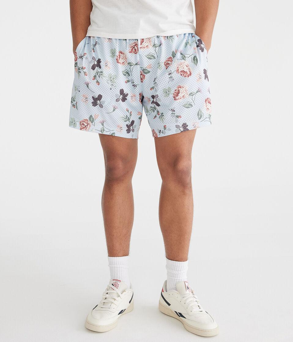 Aéropostale Floral Print Mesh Shorts 6" Pool Slide