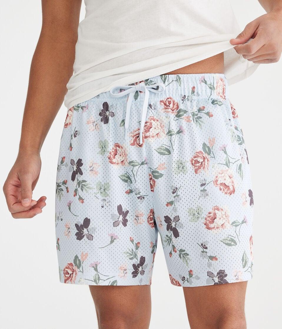 aéropostale Floral Print Mesh Shorts 6" pool slide
