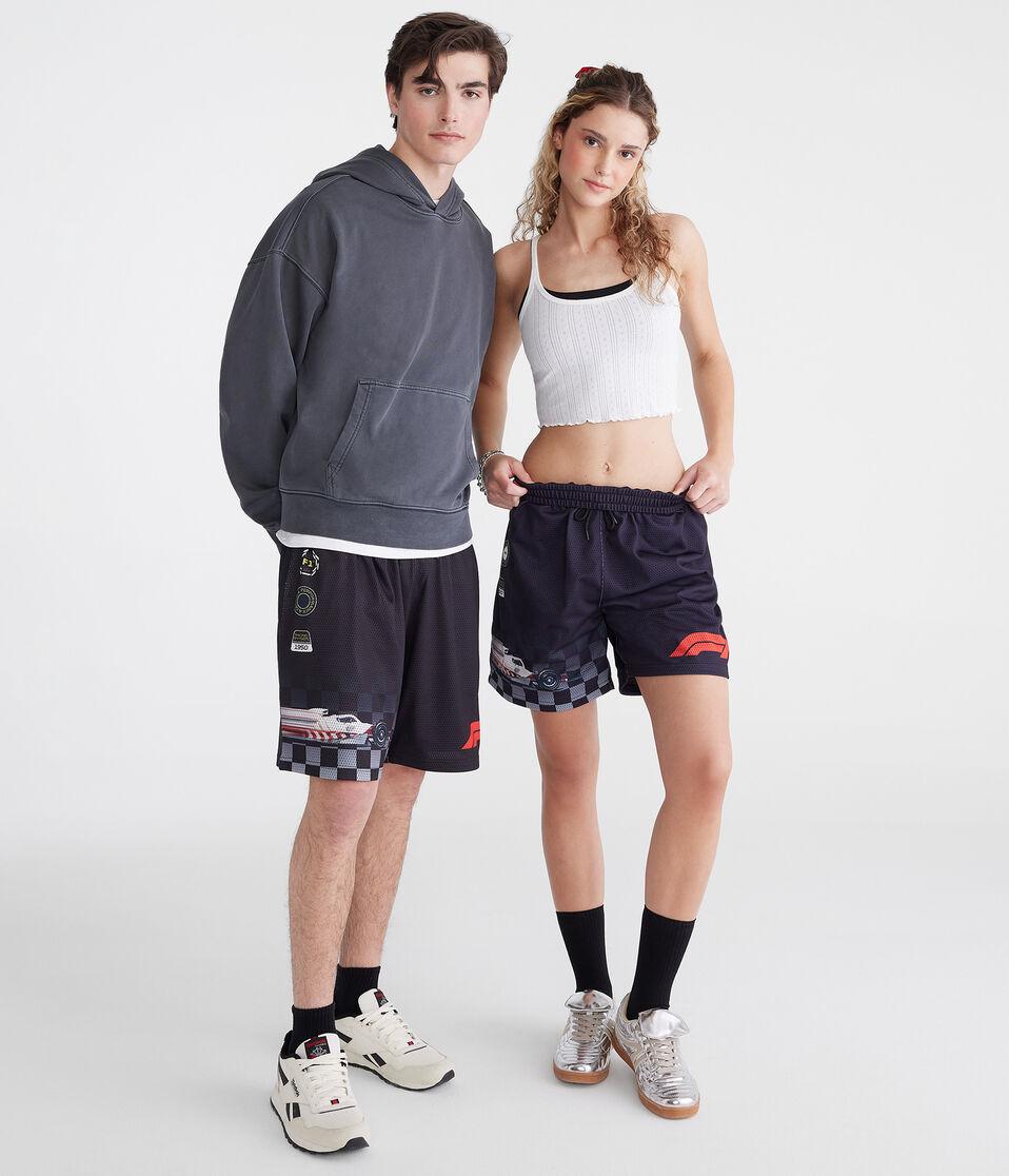 Aéropostale Formula 1® Racing Mesh Shorts 6" Black