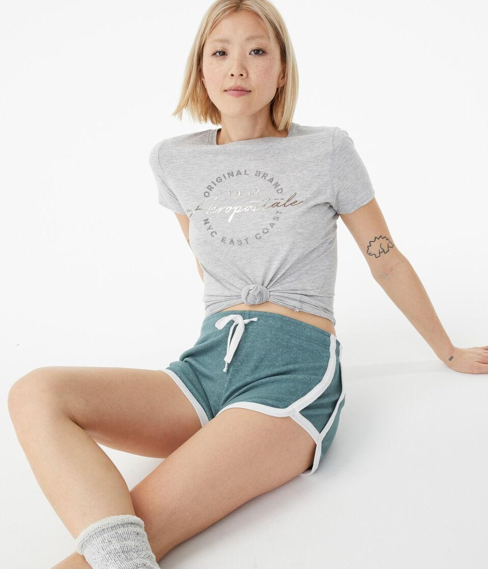 Aéropostale Fuzzy Girlfriend Shorts Dark Green