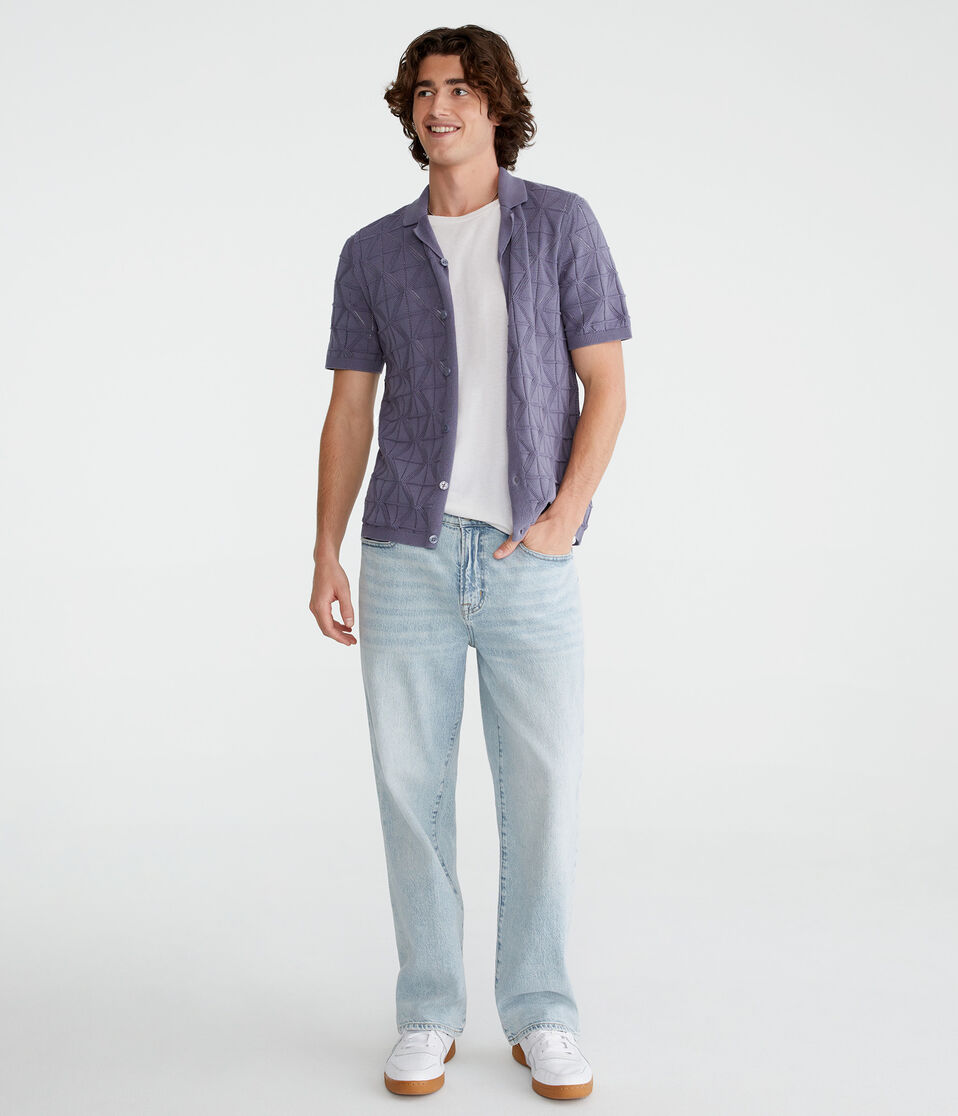 Aéropostale Geometric Sweater Shirt Autumn Blue