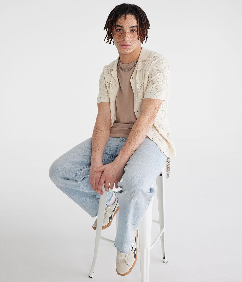 Aéropostale Geometric Sweater Shirt Soft Cream