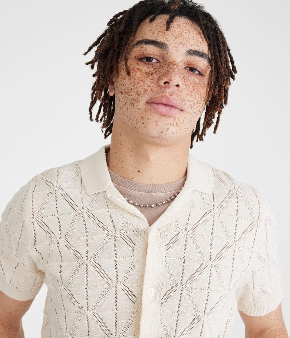 Aéropostale Geometric Sweater Shirt Soft Cream