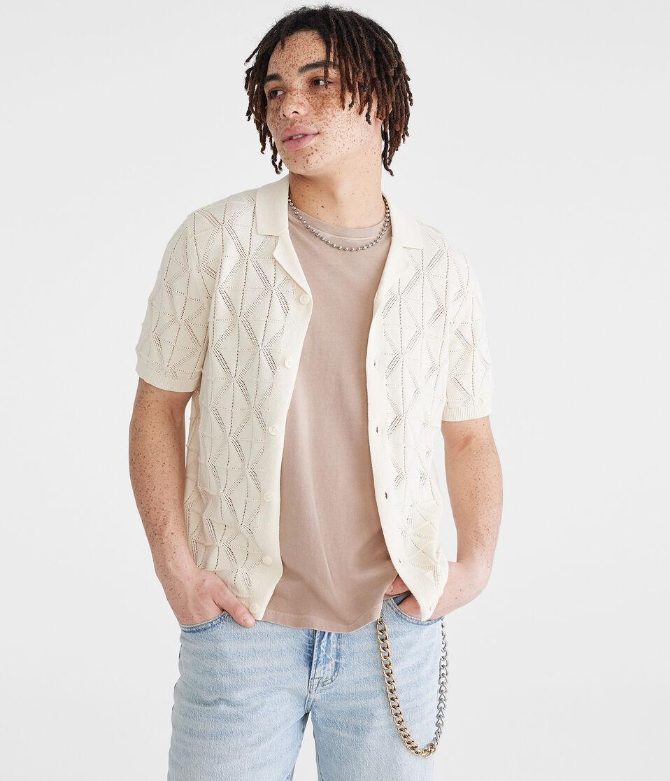 aéropostale Geometric Sweater Shirt soft cream