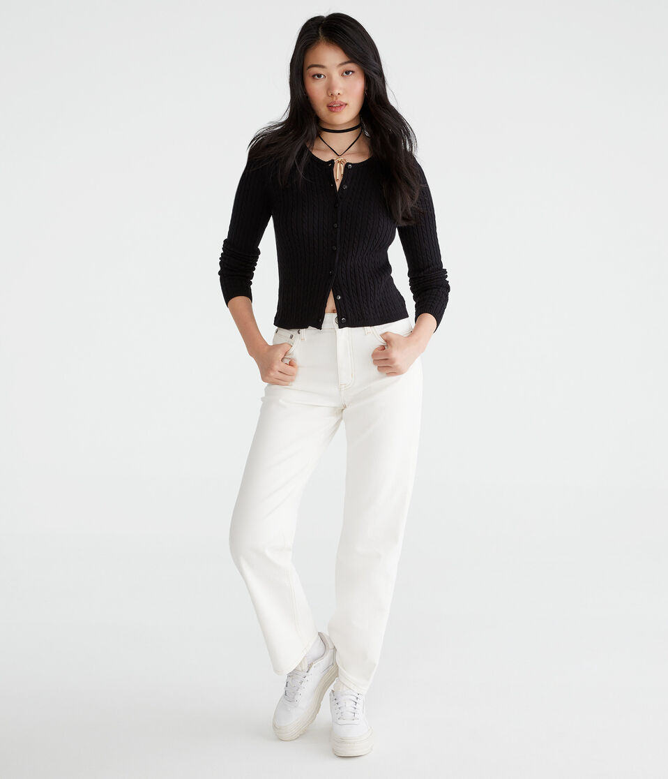 Aéropostale High-Rise Baggy Jean Cream