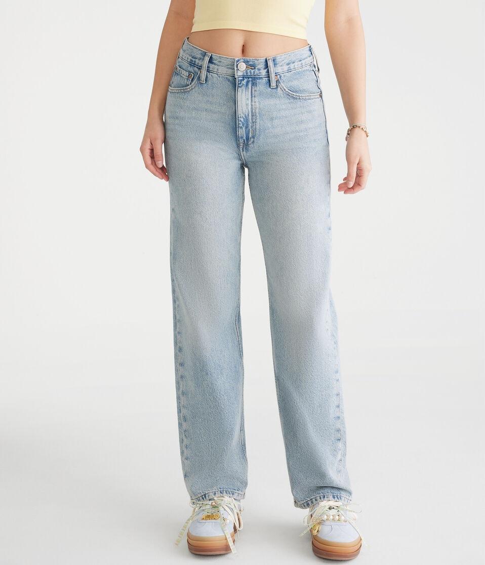 aéropostale High-Rise Baggy Jean light wash