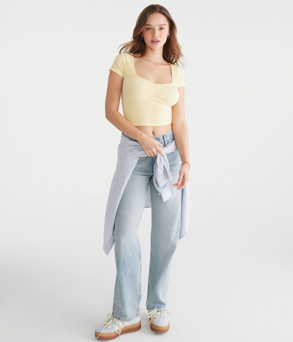 Aéropostale High-Rise Baggy Jean Light Wash