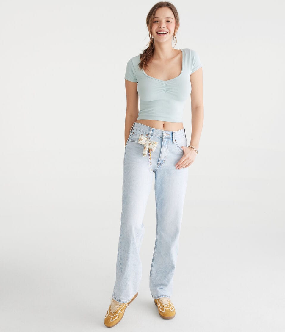 Aéropostale High-Rise Baggy Jean Light Wash