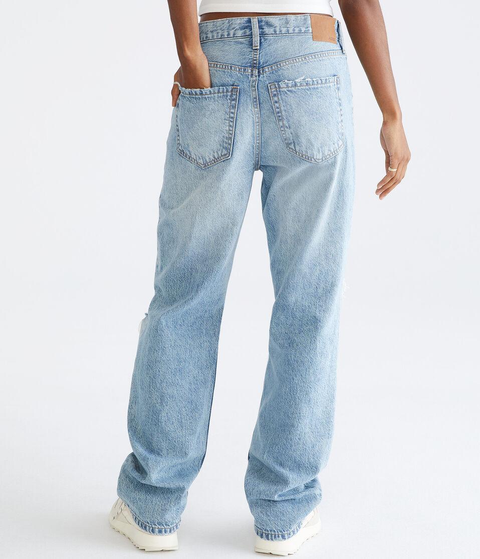 Aéropostale High-Rise Baggy Jean Medium Wash