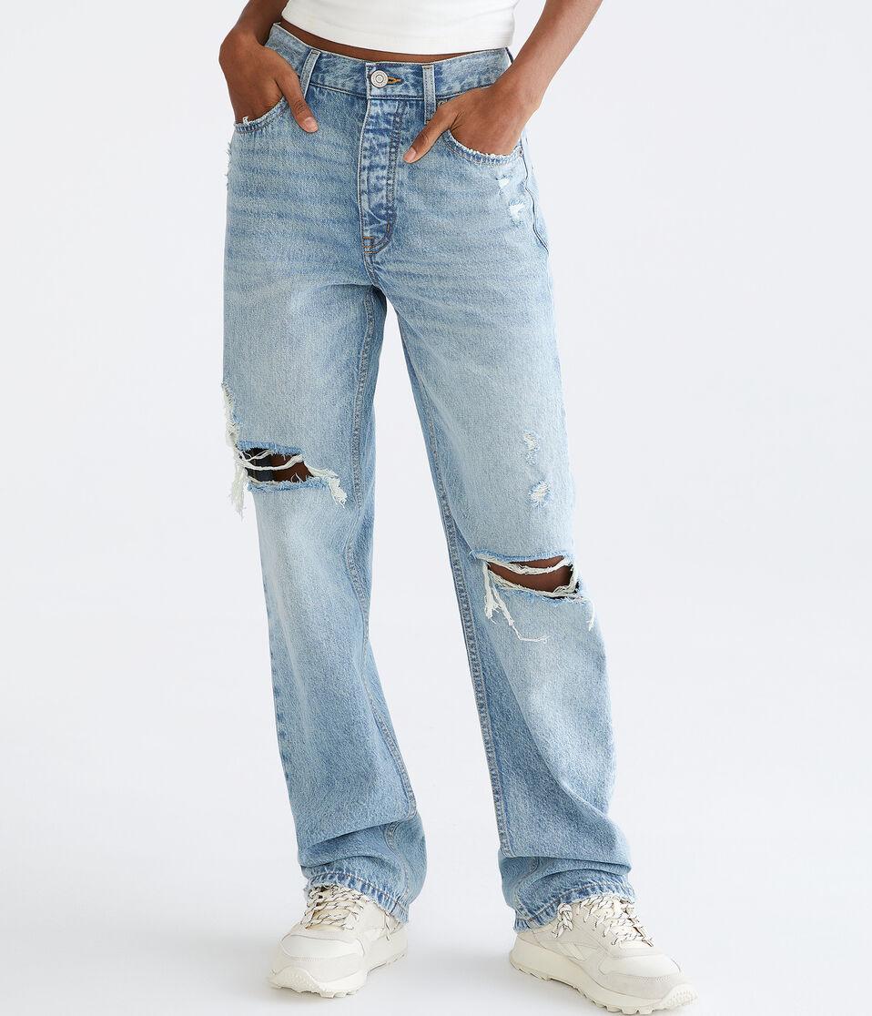 aéropostale High-Rise Baggy Jean medium wash