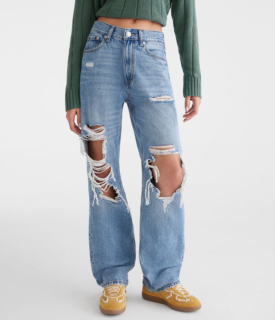 aéropostale High-Rise Baggy Jean medium wash