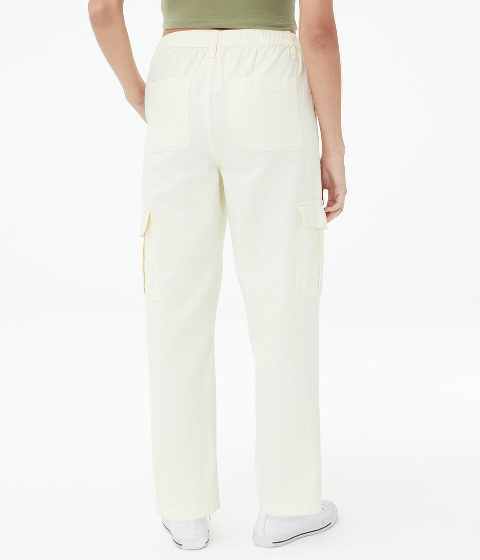 Aéropostale High-Rise Straight Cargo Pants Nude