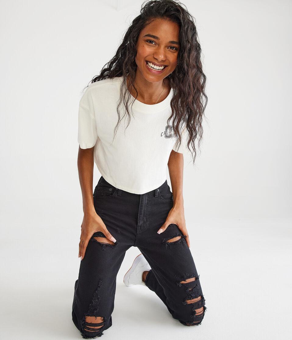 Aéropostale High-Rise Stretch Mom Jean Black