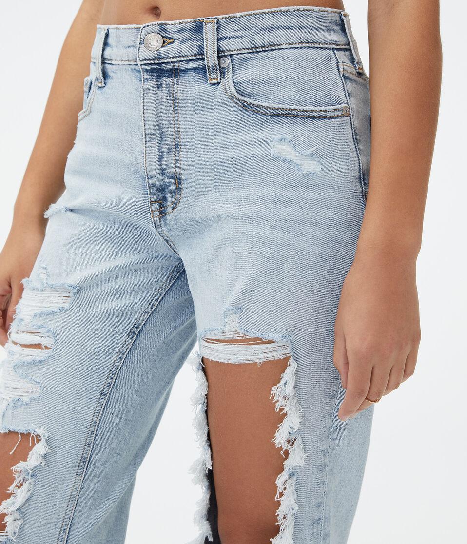 Aéropostale High-Rise Stretch Mom Jean Light Wash