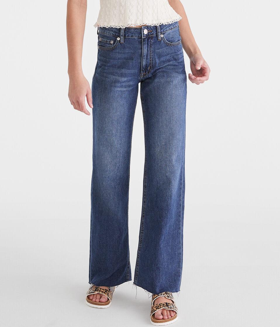 aéropostale High-Rise Wide Leg Jean dark wash