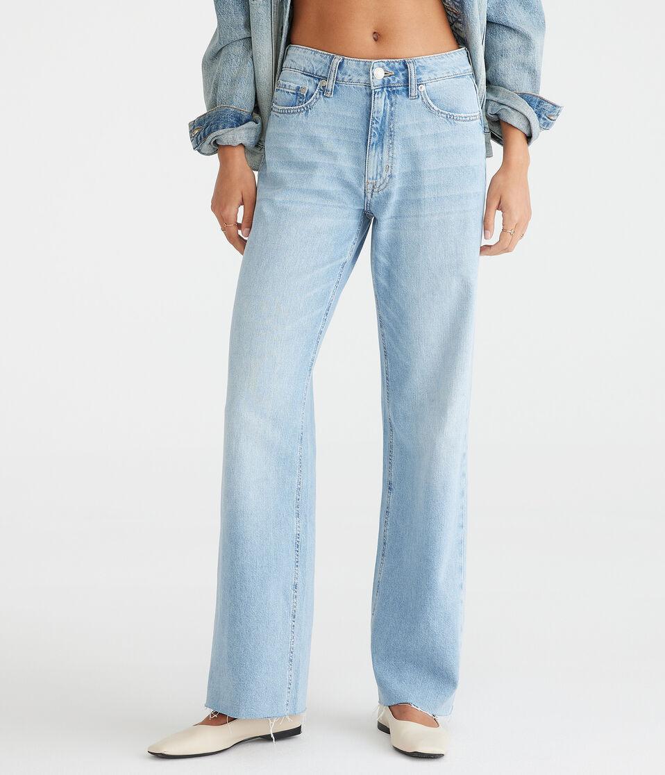 aéropostale High-Rise Wide Leg Jean medium wash