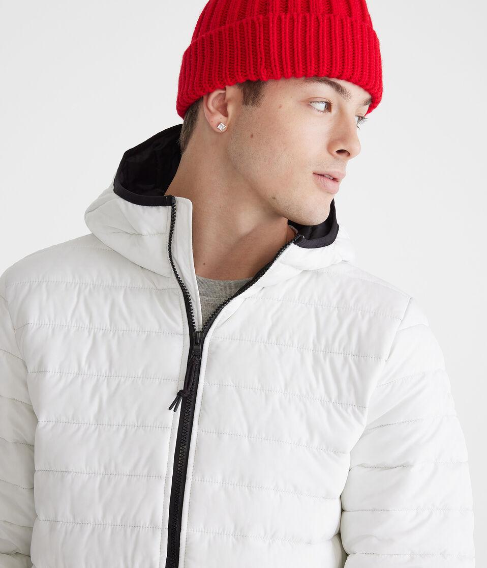 Aéropostale Hooded Midweight Puffer Jacket Bleach