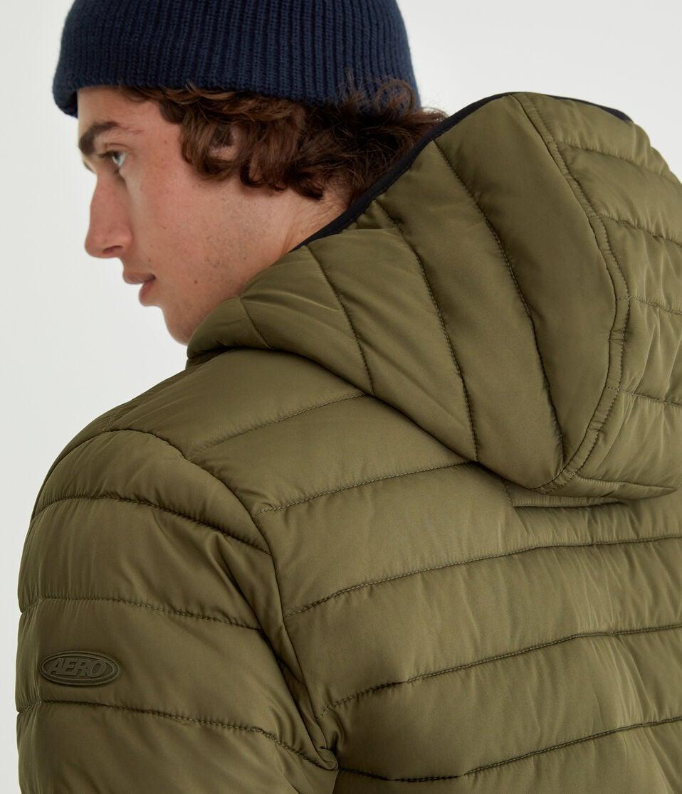 Aéropostale Hooded Midweight Puffer Jacket Olive