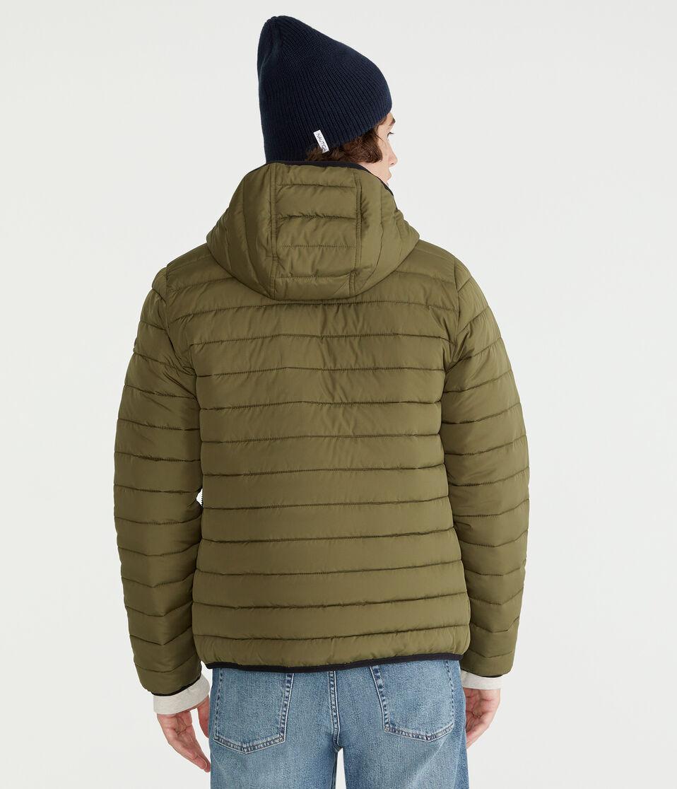 Aéropostale Hooded Midweight Puffer Jacket Olive
