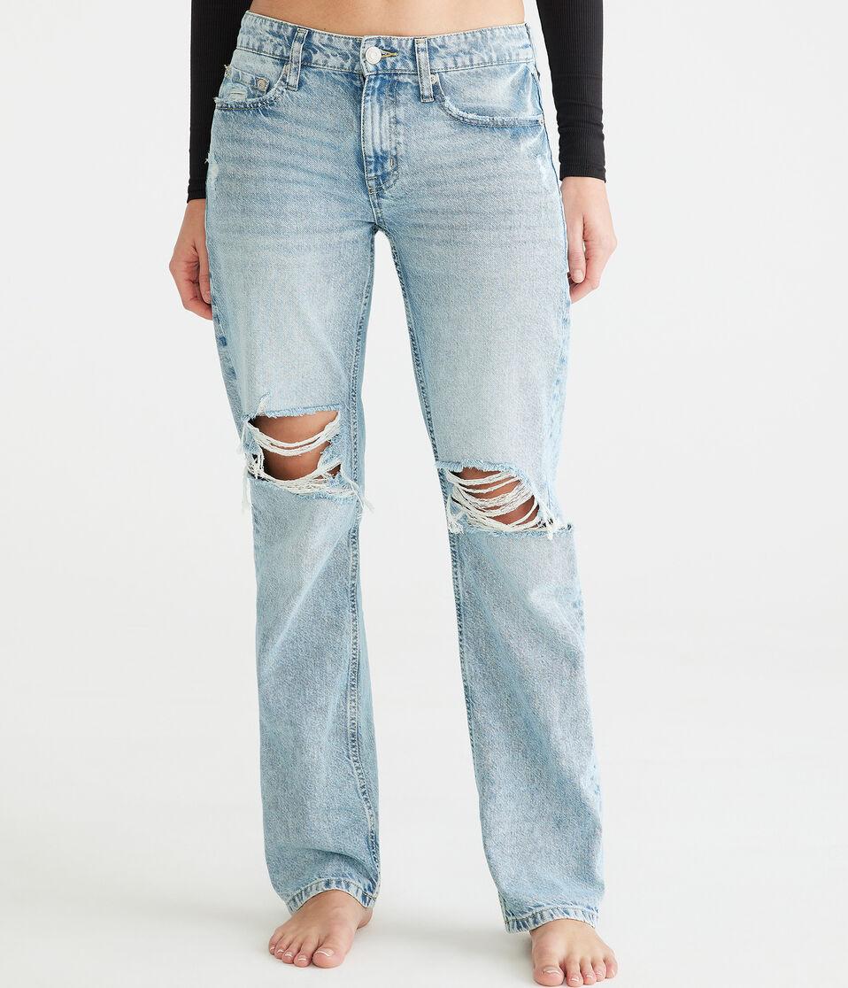aéropostale KND Low-Rise Baggy Jean medium wash