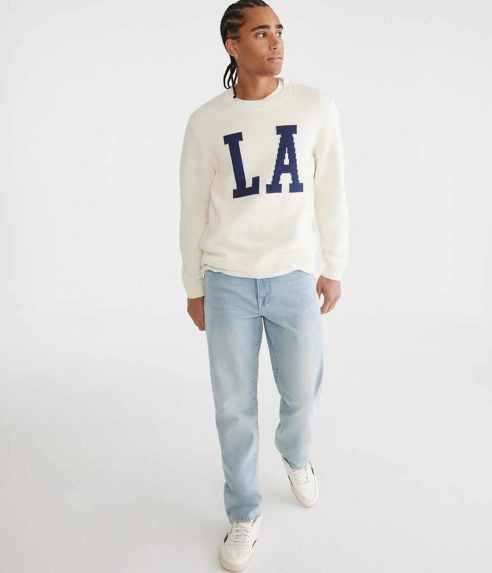 Aéropostale LA Graphic Crew Sweater Nude