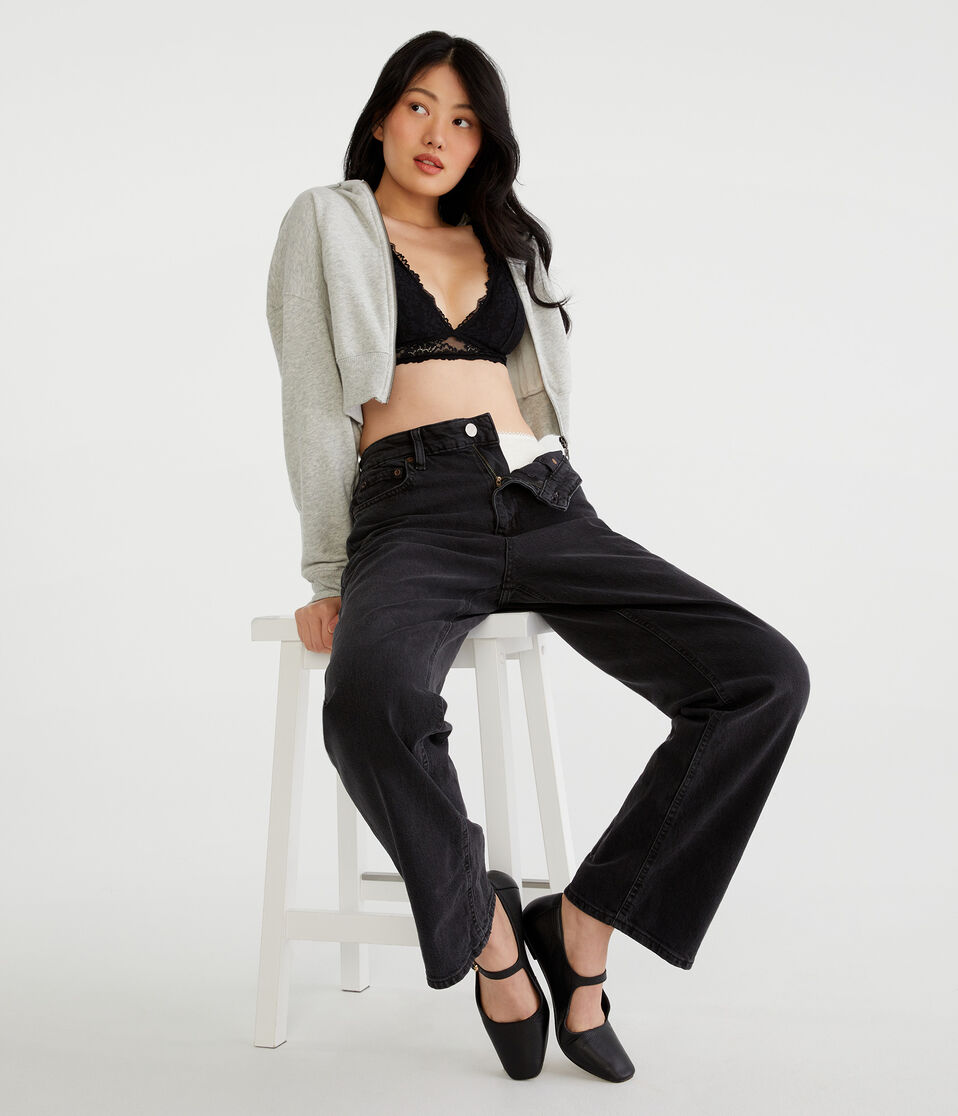 Aéropostale Lace Plunge Bralette Black Fox