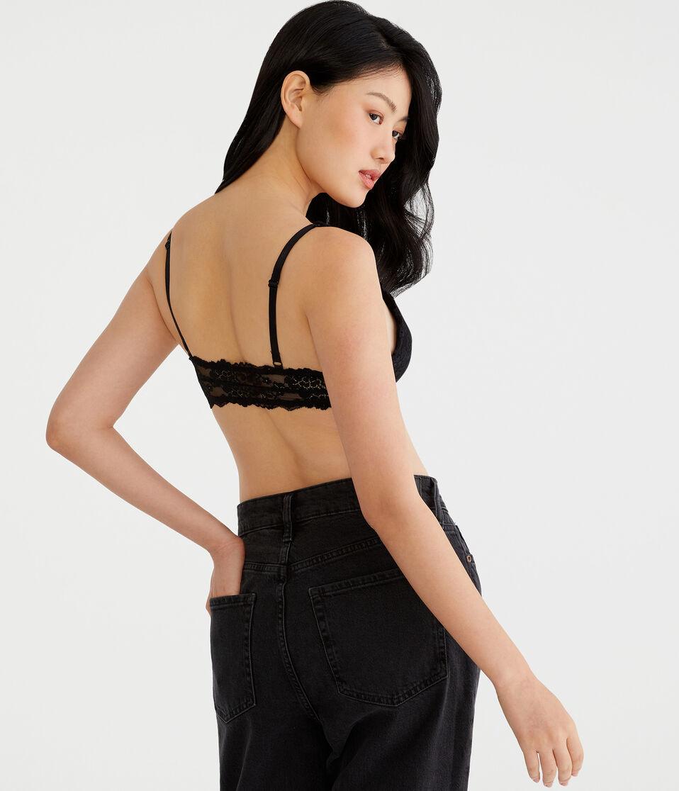 Aéropostale Lace Plunge Bralette Black Fox