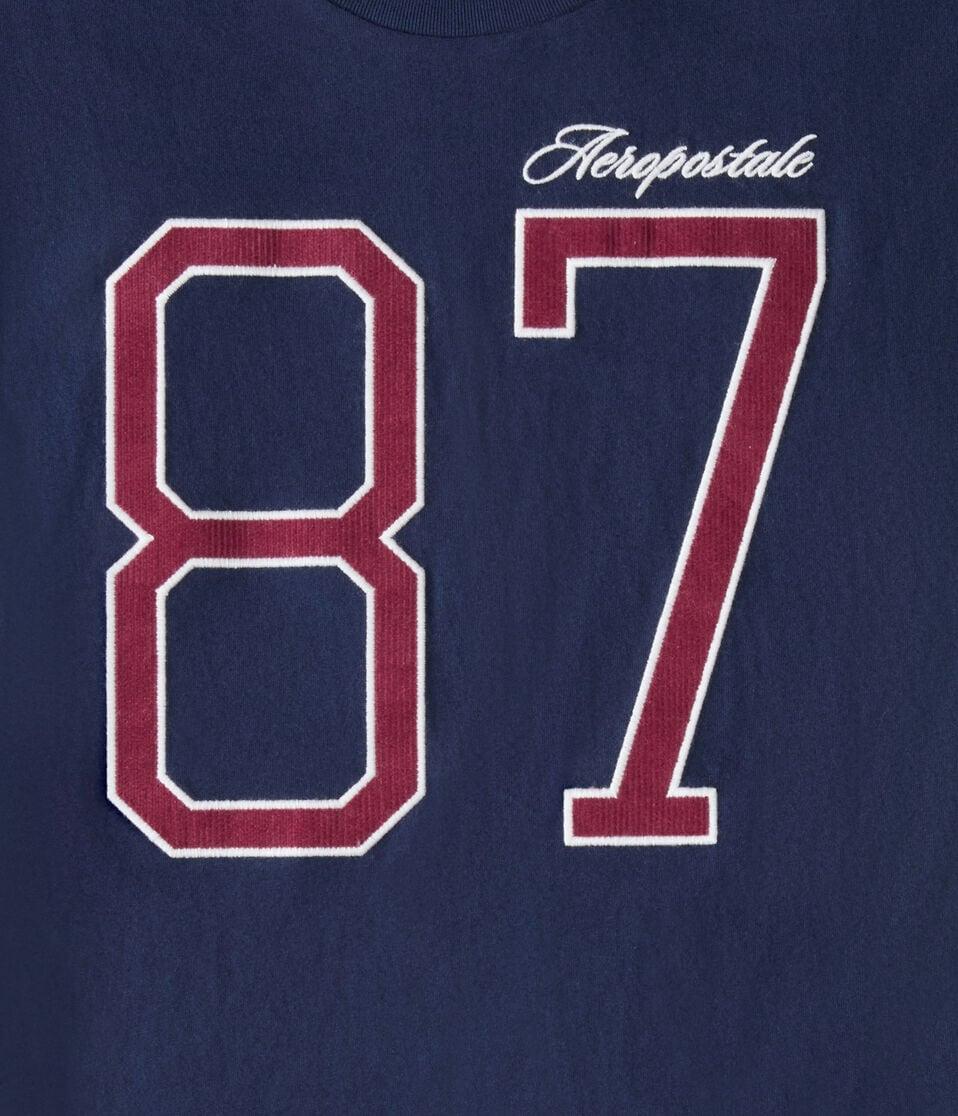 Aéropostale Aeropostale Large 87 Appliqué Graphic Tee Cadet Navy