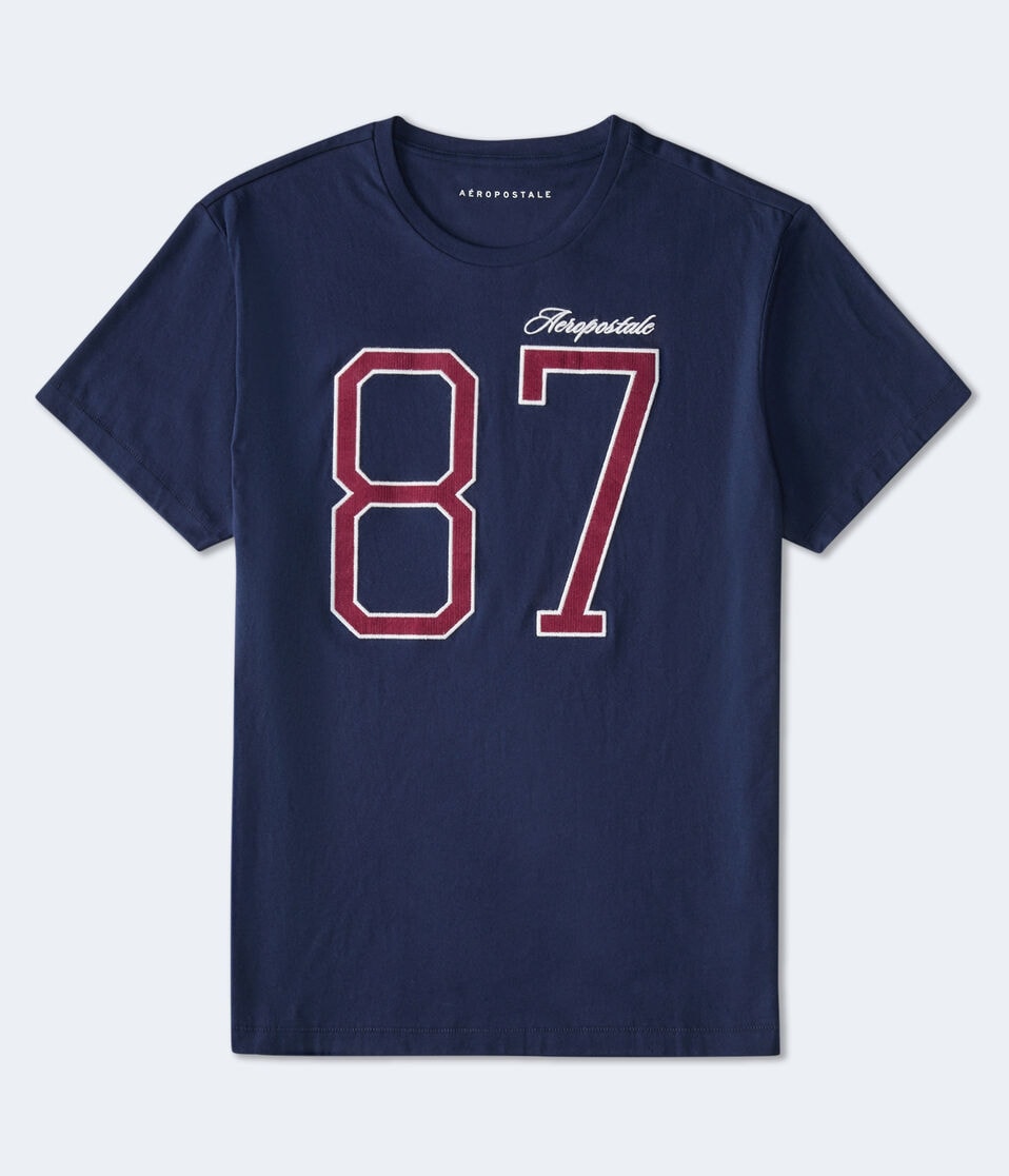 aéropostale Aeropostale Large 87 Appliqué Graphic Tee cadet navy