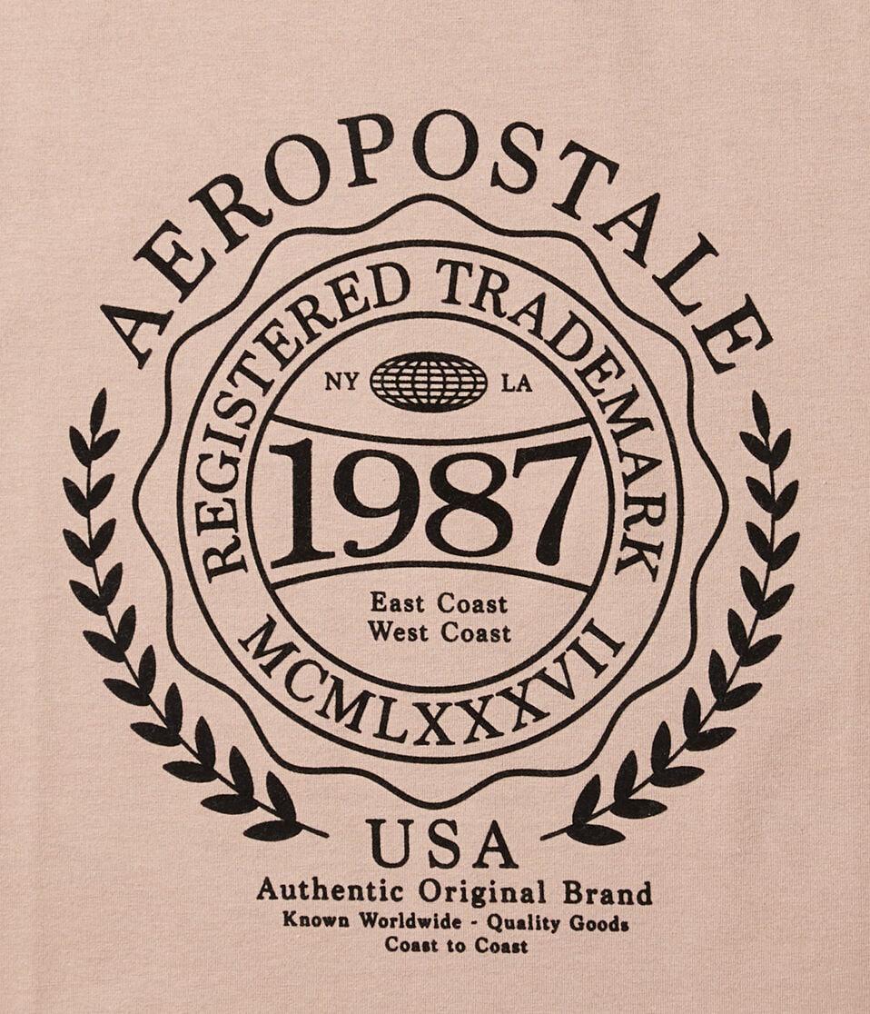 Aéropostale Aeropostale Laurel Circle Flocked Graphic Tee Camel