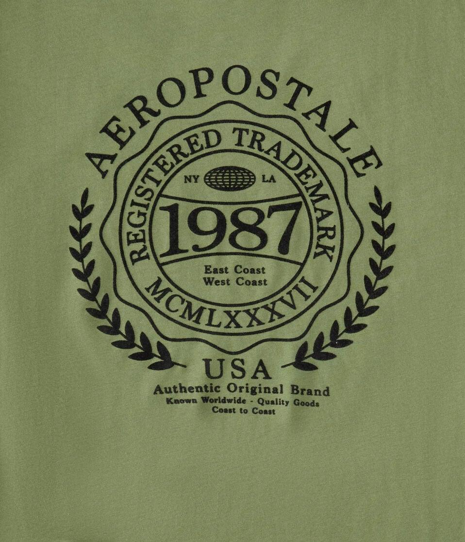 Aéropostale Aeropostale Laurel Circle Flocked Graphic Tee Eucalyptus