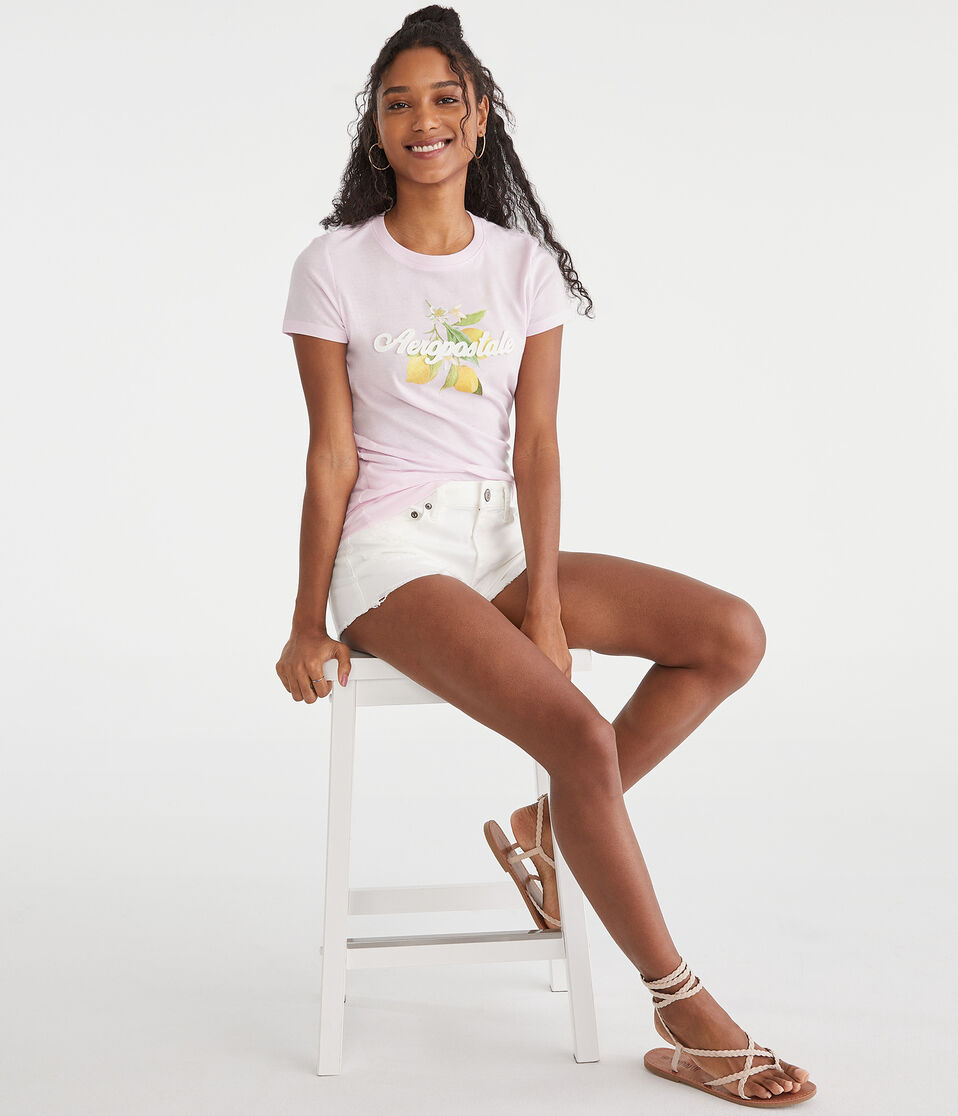 Aéropostale Aeropostale Lemons Appliqué Graphic Tee Fiesta Pink