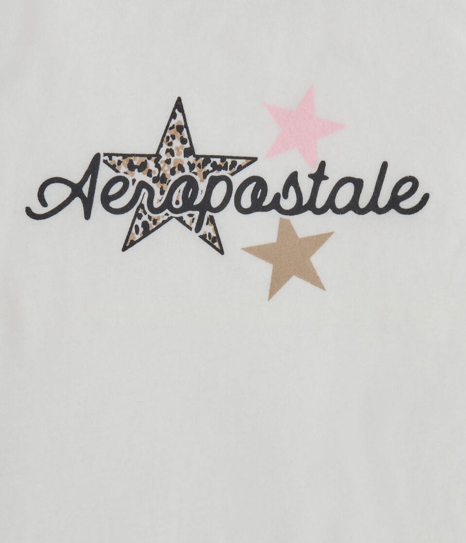 Aéropostale Aeropostale Leopard Star Graphic Tee Cream