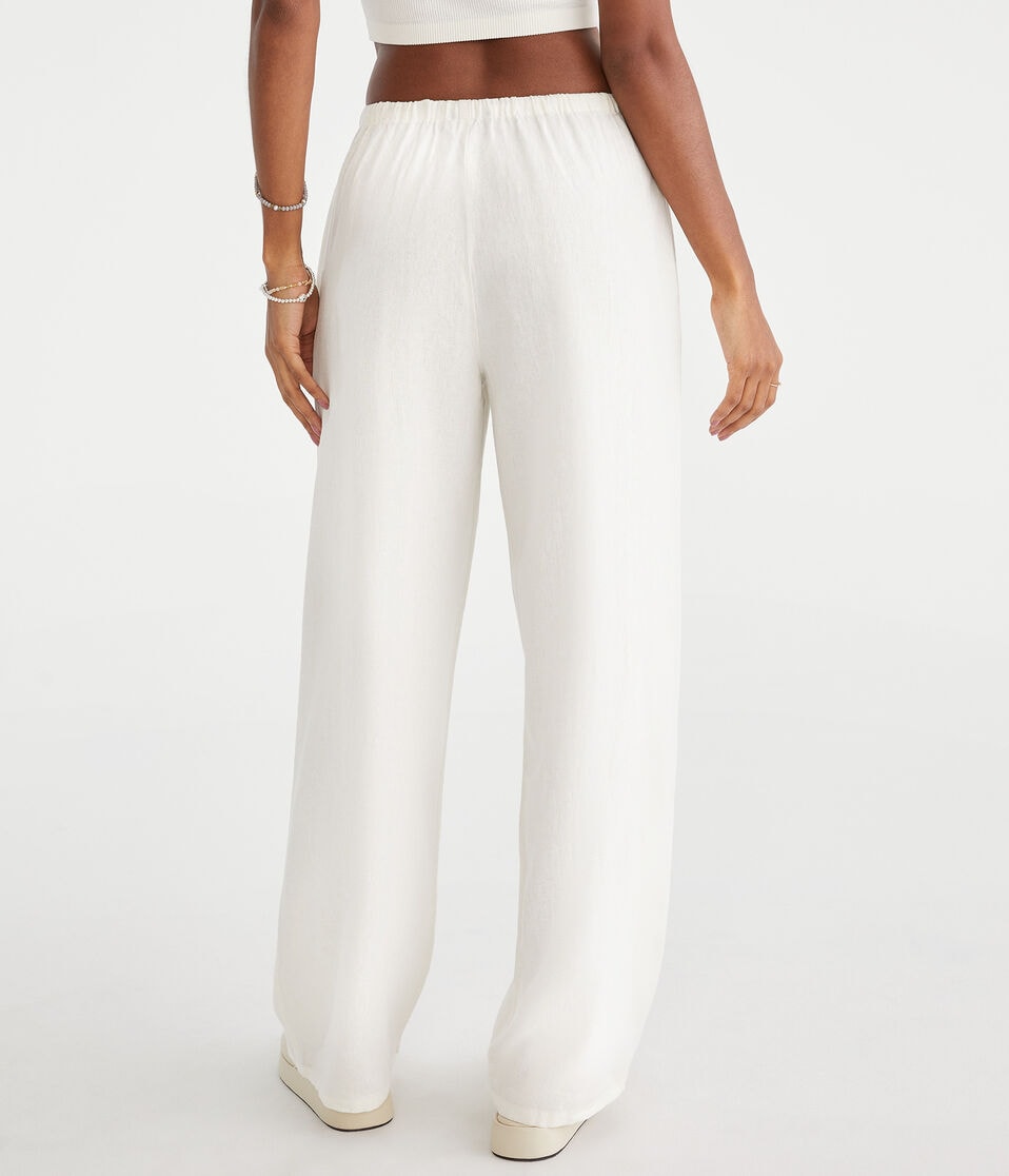 Aéropostale Linen Drawstring Pants Cream
